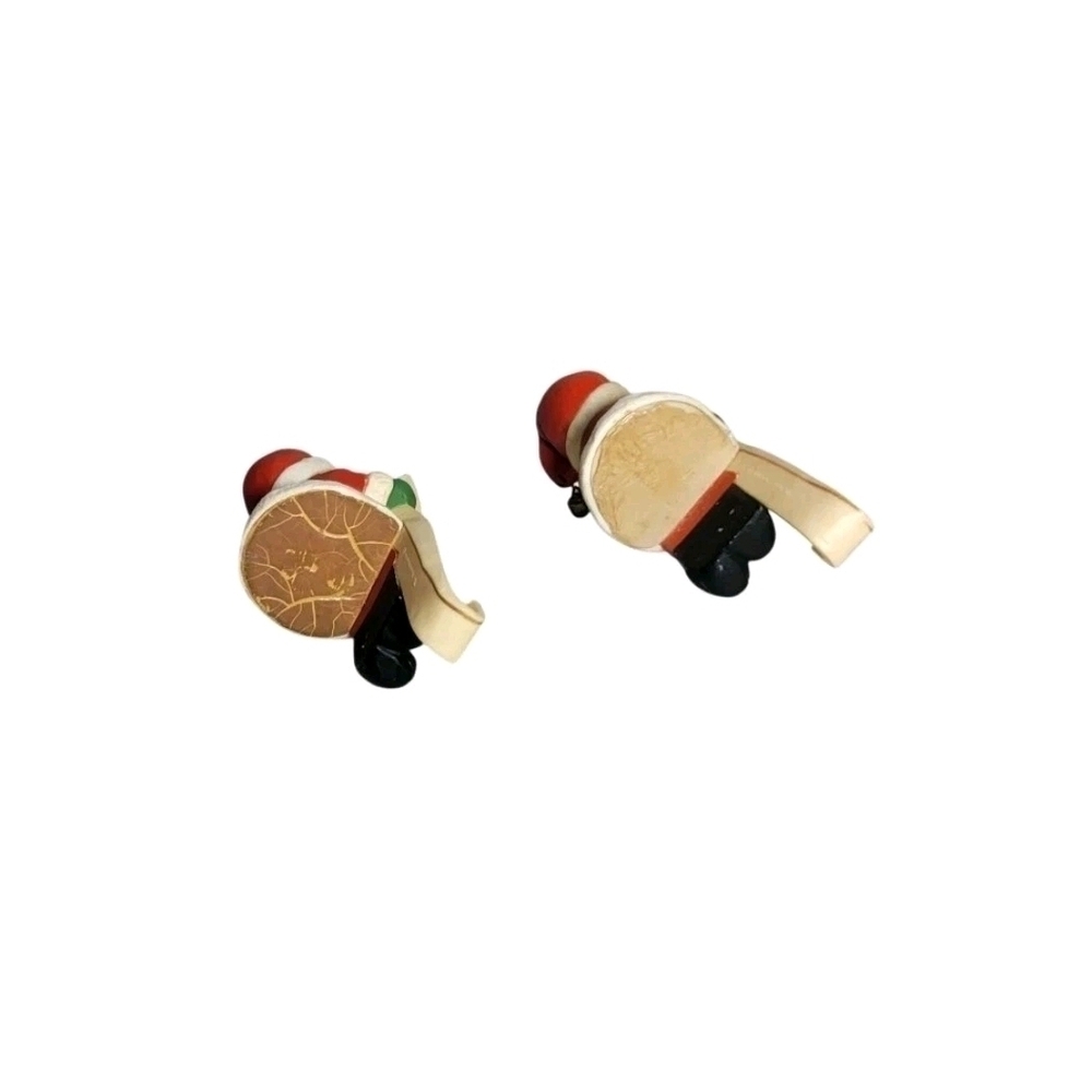 Vintage Santa Claus Checking His List Stocking Hanger 1984 Hallmark Set of 2 - Picture 3 of 11